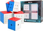BroMoCube MoYu Meilong 4-in-1 Speed Cube Gift Set — 2x2, 3x3, 4x4, 5x5 Stickerless Puzzle Bundle