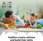 LEGO DUPLO Creative Vehicles 10474 – Montessori Learning Toy for 1+ Year Old Boys & Girls – Fine Motor Skills Development Vehicle Set (42 Bricks)