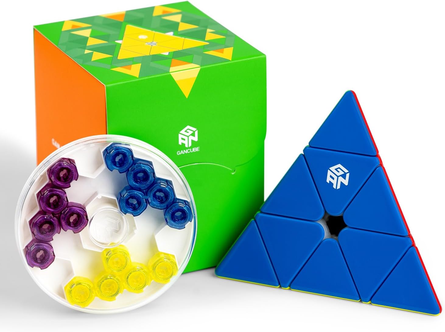 GAN Pyramid M Stickerless Triangle Speed Cube – Core Magnetic Positioning (36 Magnets, 64g)