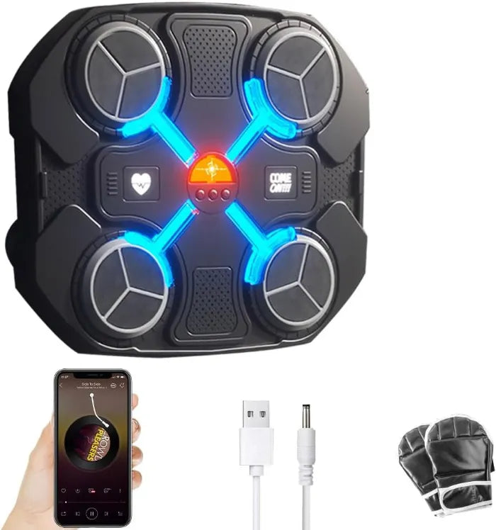 MYTOYS Kids Music Boxing Machine - Electronic Wall-Mounted Boxing Target with Bluetooth & Gloves (Ages 3+)