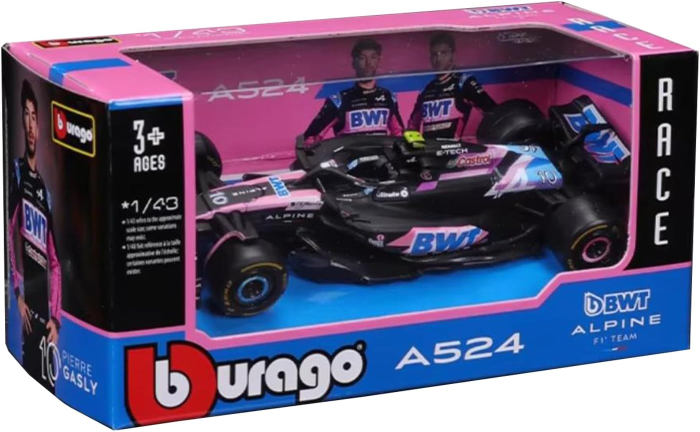 Bburago 1:43 Scale Formula 1 Diecast Model Car | F1 Racing Series Special Edition Collectible Miniature Miniature Car | Premium Injection Molded Metal & Plastic with Window Box Display
