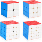 BroMoCube MoYu Meilong 4-in-1 Speed Cube Gift Set — 2x2, 3x3, 4x4, 5x5 Stickerless Puzzle Bundle