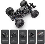 MyToys 4x4 Off Road Brushless RC Truck 12212 - 1/12 Scale High Speed RC Car for Adults, Fast 60 KM/H, Metal Drivetrain & Oil Shocks, 2.4GHz Remote Control Vehicle Toy Gift, Ready-to-Run with Battery
