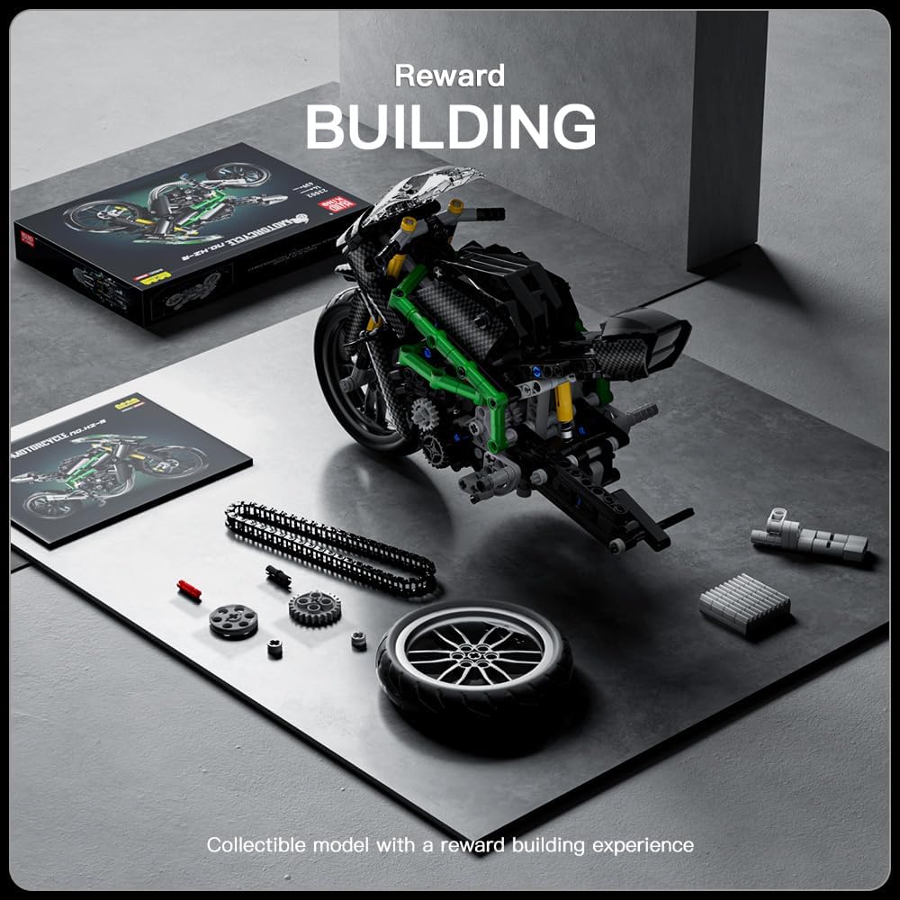 Mould King 23002 H2R Super Motorcycle | Technical Building Blocks Set (639 Pieces)