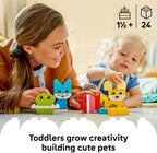LEGO DUPLO 10477 Creative Cute Pets 3-in-1 Set – 8 Buildable Animals – Montessori Learning Toy for Toddlers 18M+ (24 Pieces)