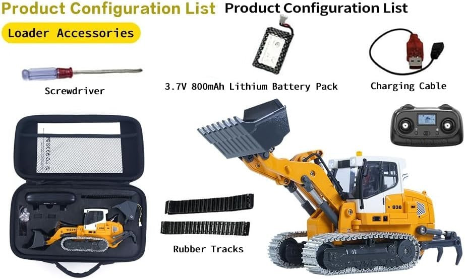 MYTOYS 1:50 RC Metal Tracked Loader YG636 - Hobby Grade Construction Series