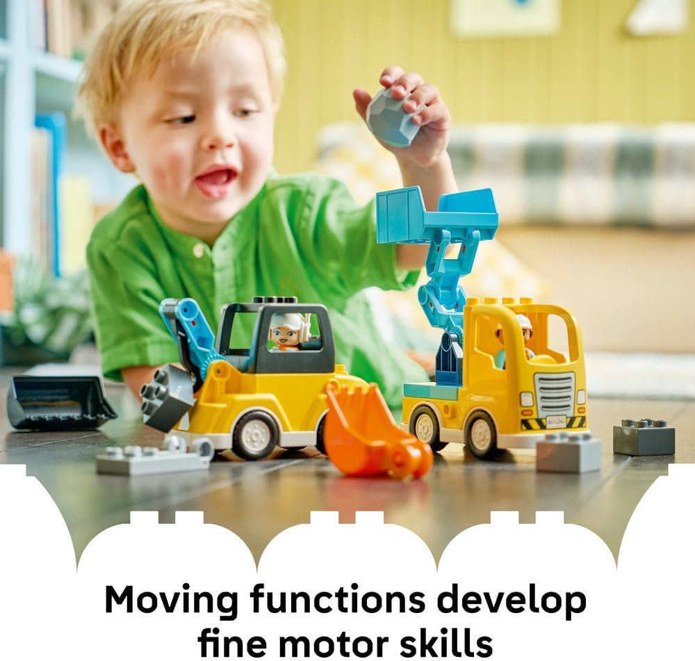 LEGO DUPLO 10475 3-in-1 Construction Vehicles Toy Set - 22 Pieces - For Toddlers 2+