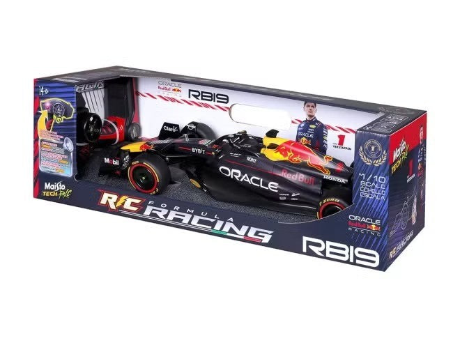 Maisto Tech 1:10 Scale Red Bull Racing RB19 Remote Control Formula 1 Car | Official F1 Licensed Large High Speed RC Race Car with 2-Speed Motor, Digital Proportional Control, Authentic Engine Sounds & USB Rechargeable Li-Ion Battery | Premium Toy Gift