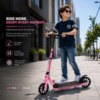MYTOYS Premium Foldable Kick Scooter – Adjustable Height (90–100 cm), Big PU Wheels & Kickstand for Kids & Teens | White