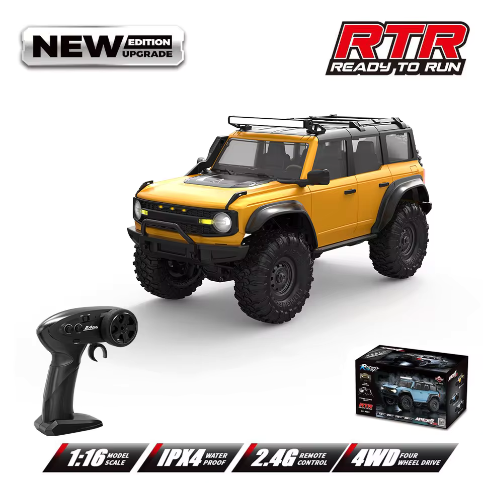 MYTOYS 1/16 4WD RC Rock Crawler – R1601 Waterproof Off-Road Remote Control Car with LED Lights, RTR Edition for Teens & Adults