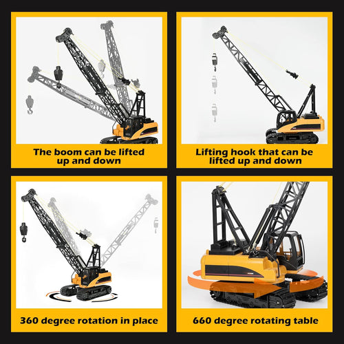 1572 1:14 Scale RC Crawler Crane  — 15-Channel Remote Control Construction Vehicle