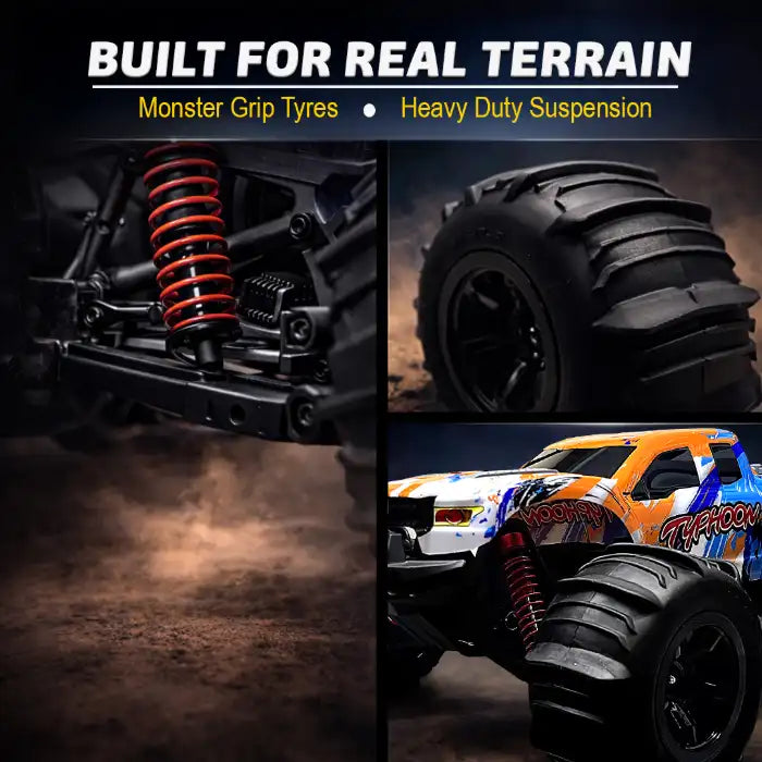 MYTOYS Hobbiway Typhoon MT660 1/10 4WD RTR High Speed RC Monster Truck - Off-Road & Sand Tyre Editions