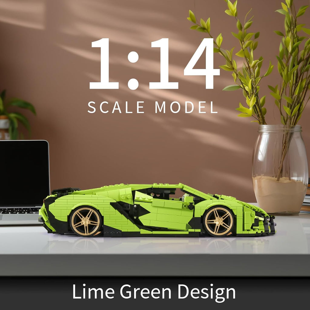 Mould King 10011 Technical Green Supercar | 1:14 Scale MOC Building Blocks Set (1,133 Pieces)