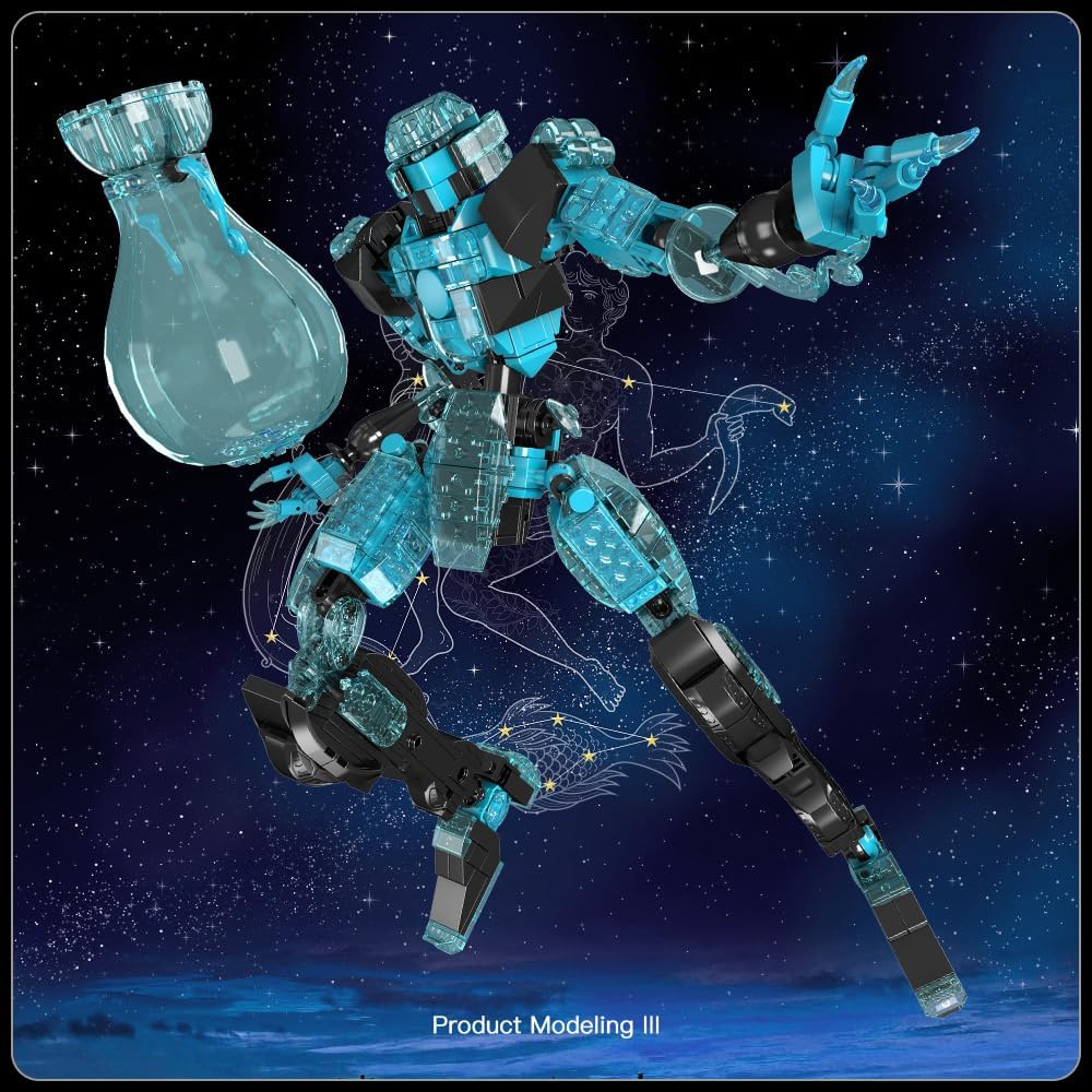 Mould King 10077 Twelve Constellations Mecha: Aquarius Crystal Warrior Building Set