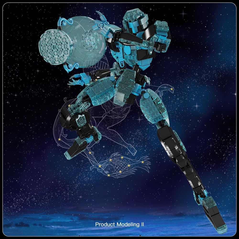 Mould King 10077 Twelve Constellations Mecha: Aquarius Crystal Warrior Building Set