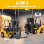 HSTAR 1:12 Remote Control Forklift Toy – 9-Channel 2.4GHz RC Construction Vehicle with Lights, Sounds & 2 Attachments