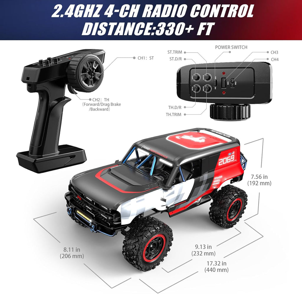MJX H12P 1/12 Scale Ford Bronco R Brushless RC Rock Crawler (RTR)