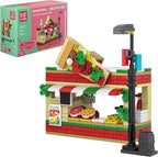 MYTOYS Modular Pizza Shop Street View Building Set – 246 Piece DIY Creator Architecture Kit