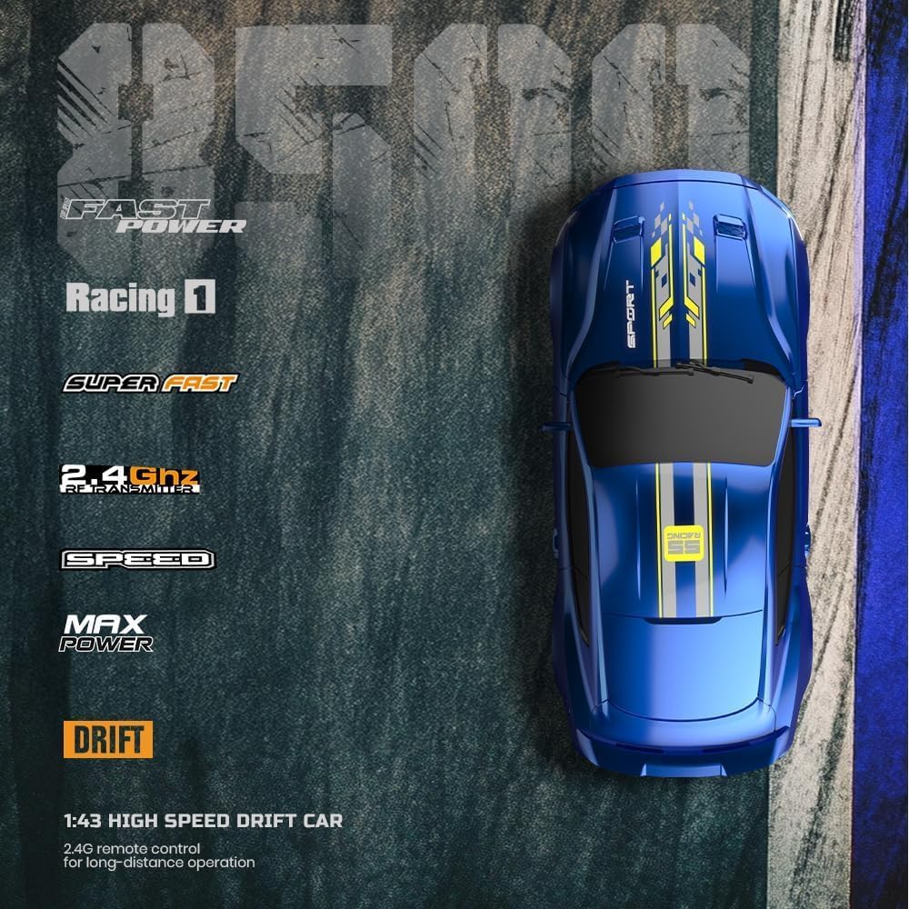 Mytoys™ Lightning 1/43 Scale Mini RC Drift Car – 4WD Metal Chassis & LED Underglow (RTR)