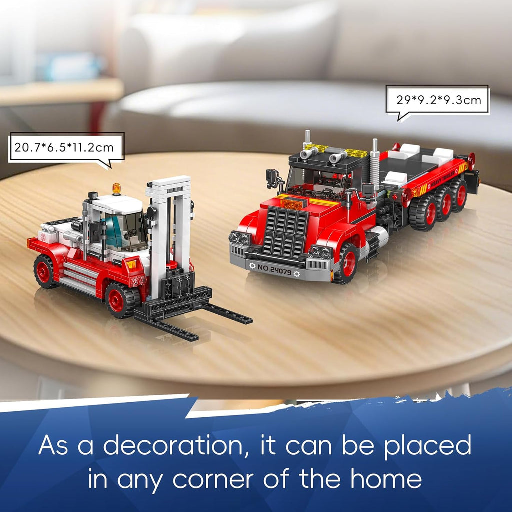 Mould King 24079 Remote Controlled 2-in-1 Forklift & Tow Truck Building Set