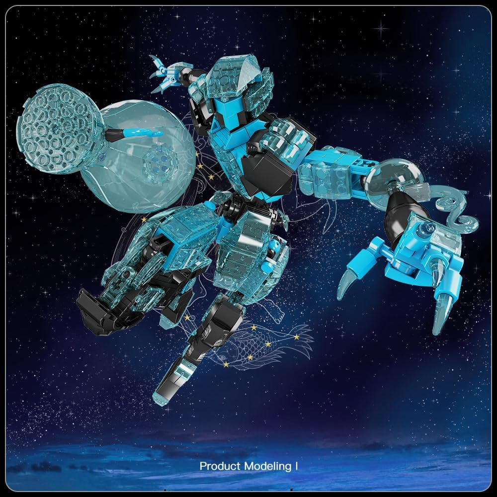 Mould King 10077 Twelve Constellations Mecha: Aquarius Crystal Warrior Building Set
