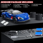 MY TOYS 1/16 RC Drift Car 4WD – 38KM/H High-Speed Remote Control Car with 6 LED Light Modes, 1 Battery & Dual Tire Sets (Racing & Drifting) for Kids & Adults