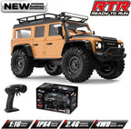 MY TOYS 1/16 Scale RC Crawler – 4WD Off-Road Remote Control Truck with LED Roof Lights, All-Terrain 4x4 Crawler for Adults & Kids, Water-Resistant High-Torque Speed Model with 7.4V Rechargeable Battery