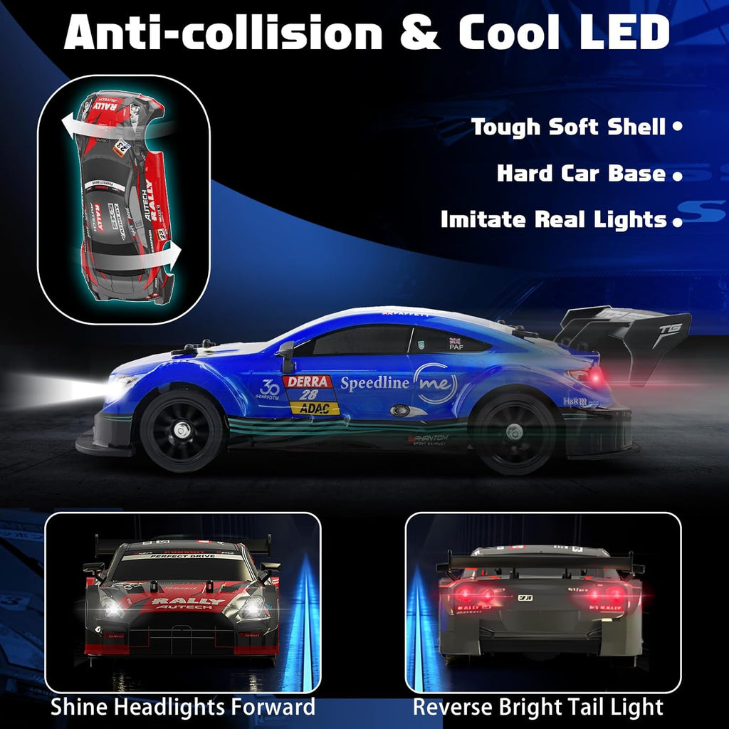 MY TOYS 1:16 Scale 4WD High-Speed RC Drift Car with LED Lights & Accessories