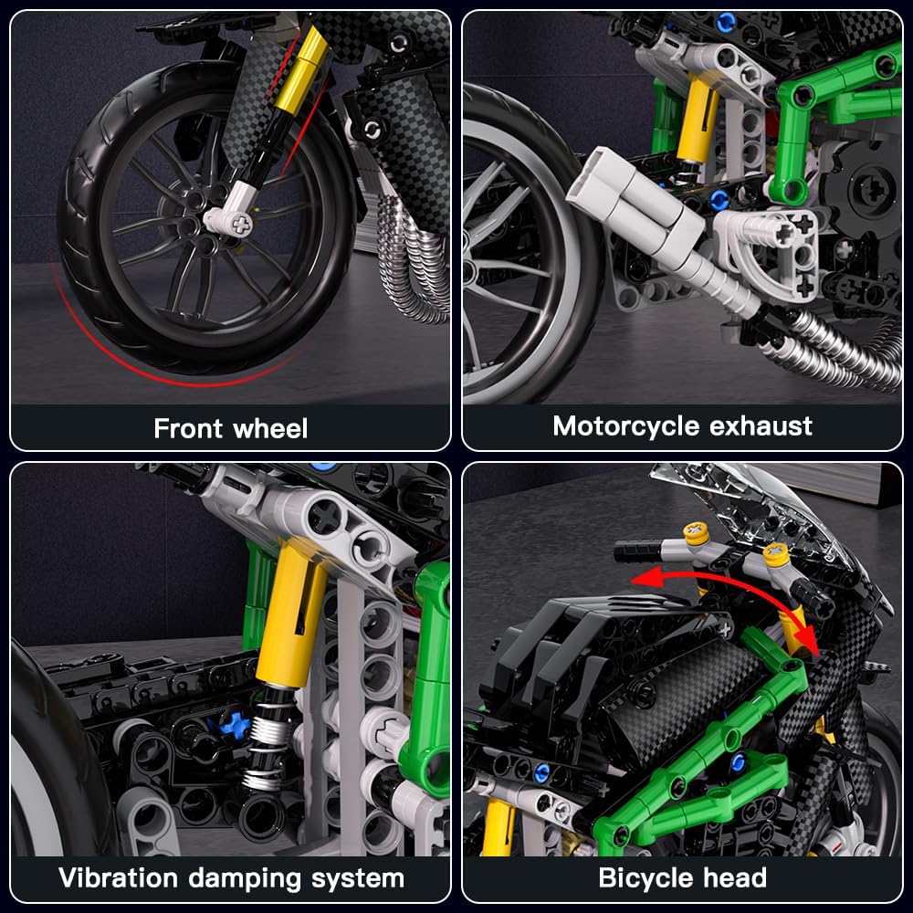 Mould King 23002 H2R Super Motorcycle | Technical Building Blocks Set (639 Pieces)