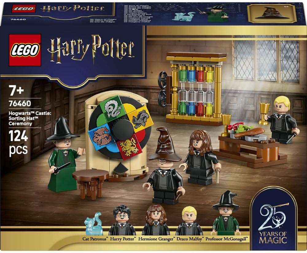 LEGO Harry Potter 76460 Hogwarts Castle: Sorting Hat Ceremony – 25th Anniversary Set with 4 Minifigures & Patronus