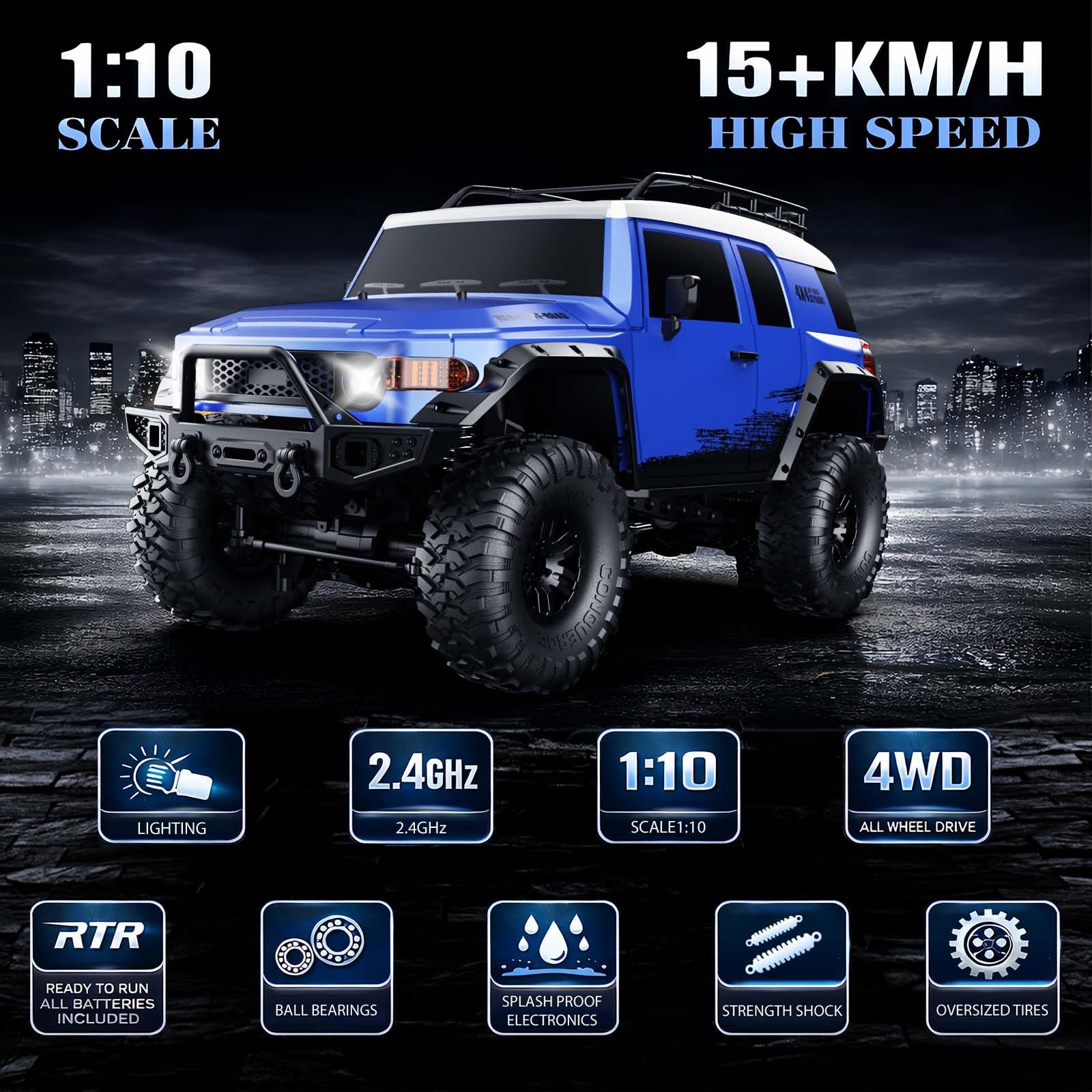 MY TOYS 1/10 Scale RC Crawler - 4WD Hobby Grade Offroad Rock Crawler (ABS Hard Shell & RTR)
