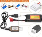 MYTOYS 7.4V 2S LiPo Battery USB Charger Cable (1A, XH-3P Connector) | High-Speed Charging Cable for RC Cars, Crawlers, Drones & Gel Blasters