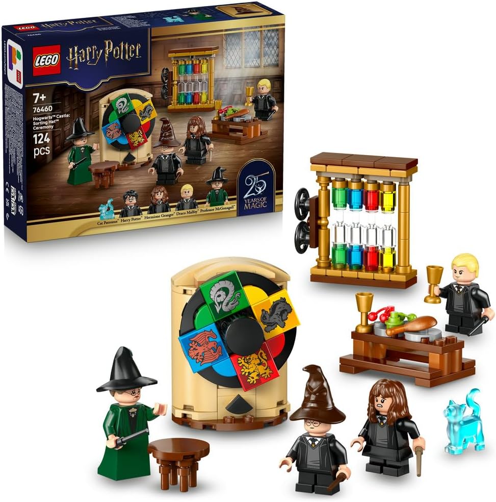 LEGO Harry Potter 76460 Hogwarts Castle: Sorting Hat Ceremony – 25th Anniversary Set with 4 Minifigures & Patronus