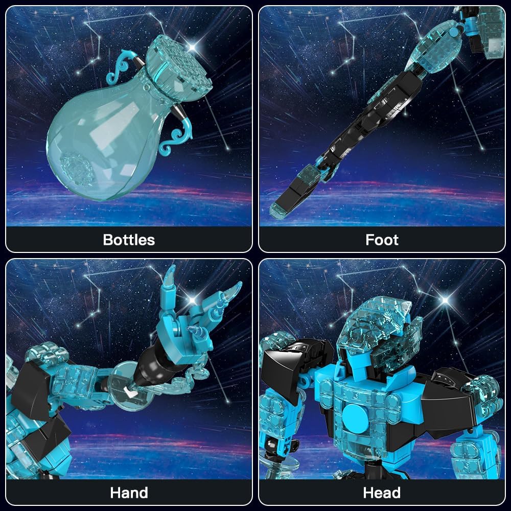 Mould King 10077 Twelve Constellations Mecha: Aquarius Crystal Warrior Building Set