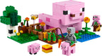 LEGO Minecraft 21268 The Baby Pig House (238 Pieces) – Farm Animal Building Set with Wolf Skin Hero & Zombified Piglin – Gift for Kids 7+ Years