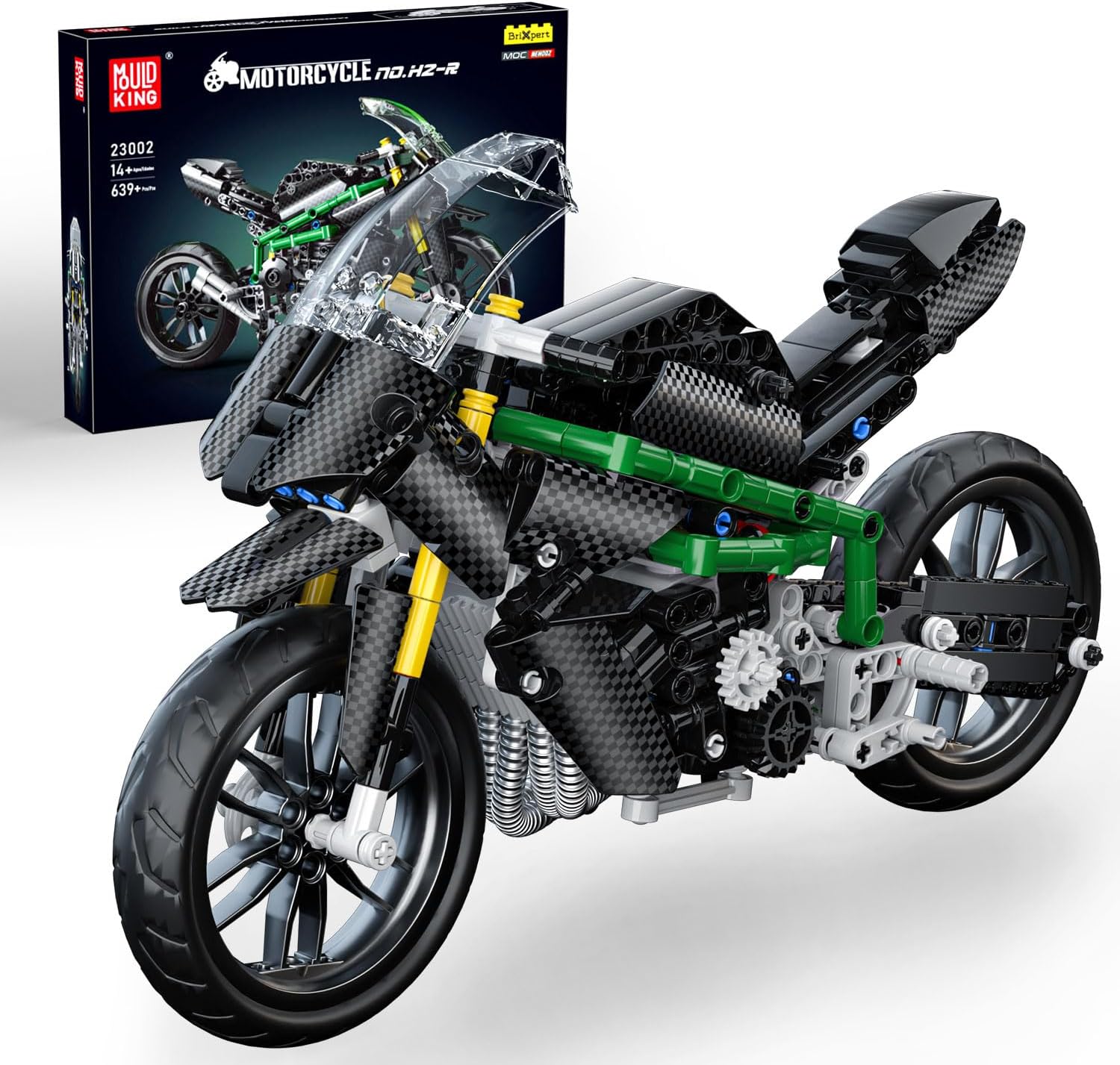 Mould King 23002 H2R Super Motorcycle | Technical Building Blocks Set (639 Pieces)