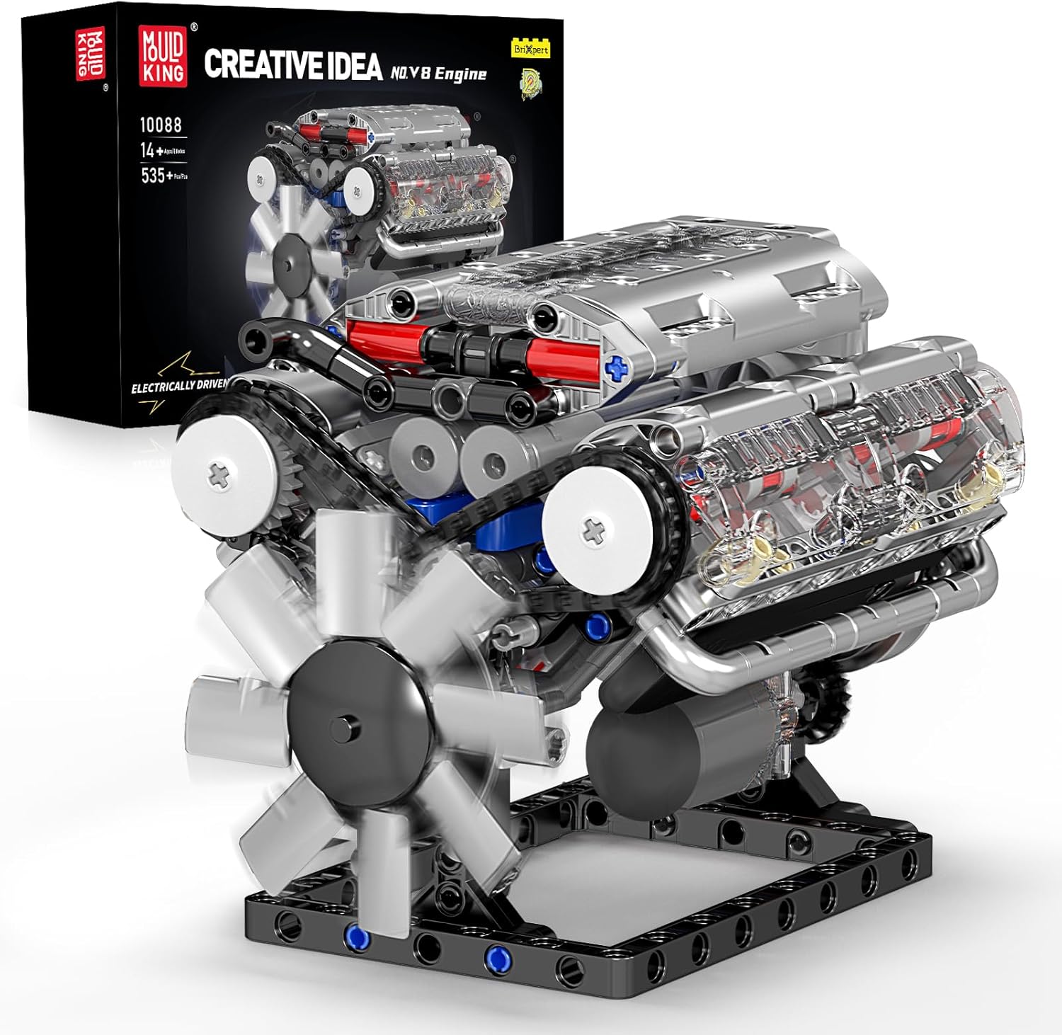 Mould King 10088 Technik V8 Motor – Motorized 535-Piece STEM Building Kit