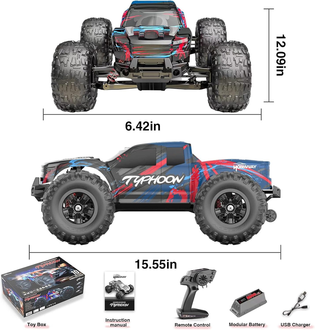 MYTOYS Hobbiway Typhon MT660 1/10 4WD RTR High Speed RC Monster Truck With Off-Road Tires