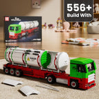 Mould King 24075 Tanker Truck Building Blocks Set – 556 Pcs Realistic Oil Transporter Scale Model Kit – STEM DIY Construction Toy & MOC Collectible Gift for Kids 4+ and Adults – 40cm Large Scale