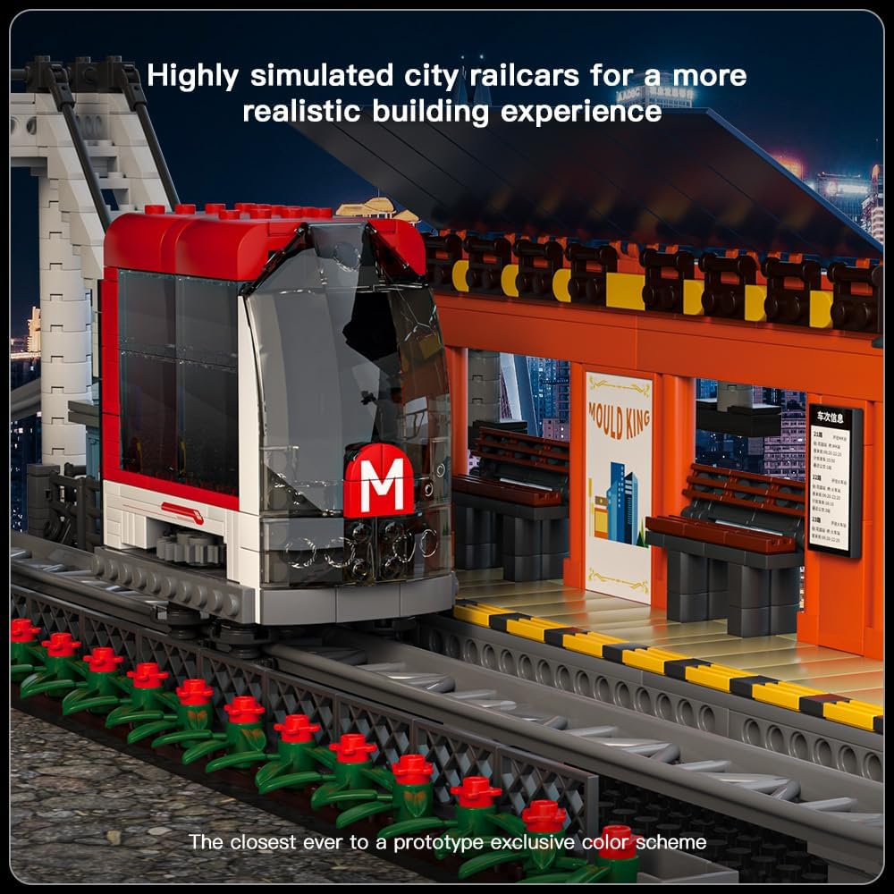 Mould King 16052 Urban Railcar – 1488pcs Remote-Controlled Electric Train Building Set