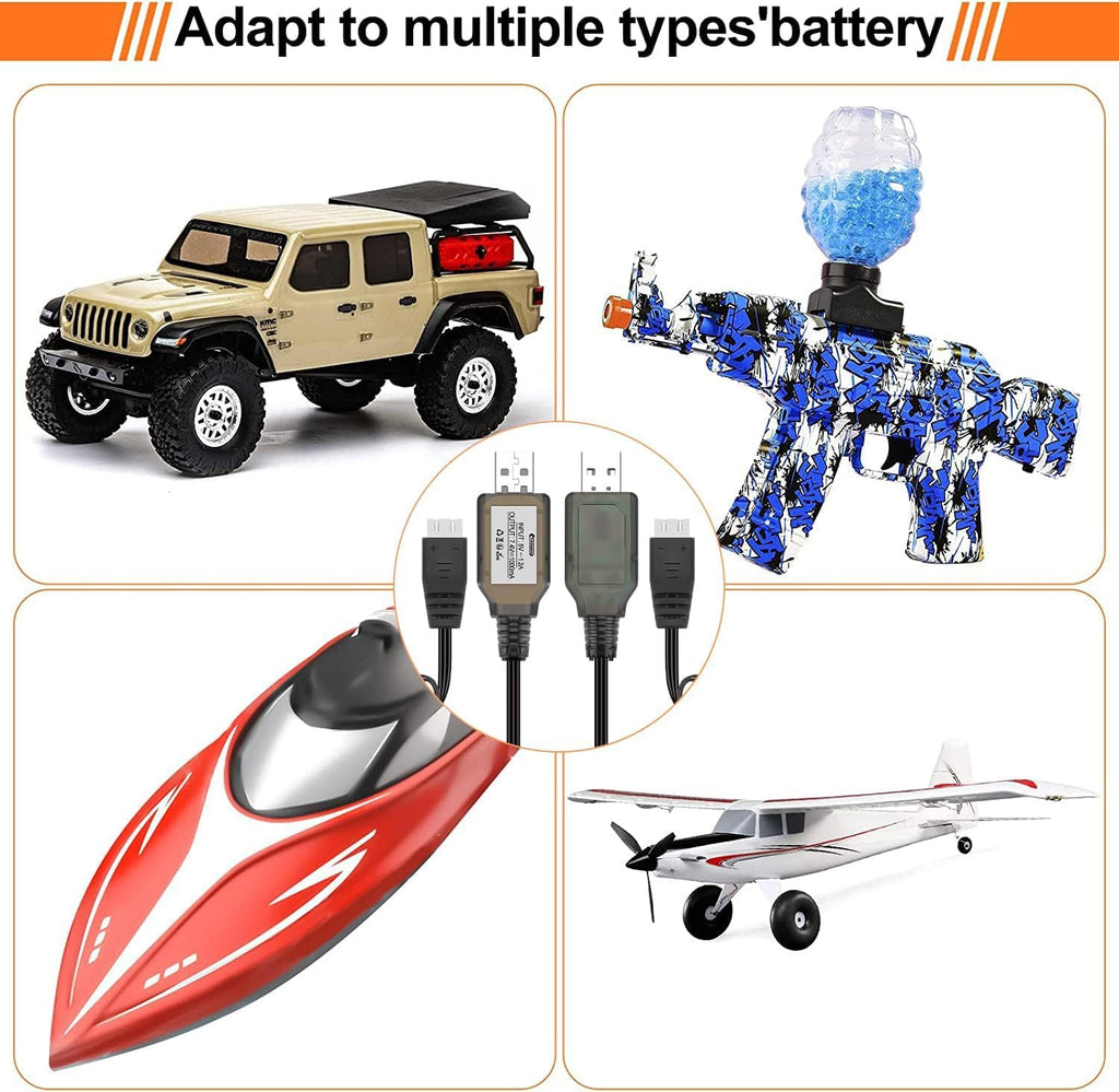 MYTOYS 7.4V 2S LiPo Battery USB Charger Cable (1A, XH-3P Connector) | High-Speed Charging Cable for RC Cars, Crawlers, Drones & Gel Blasters
