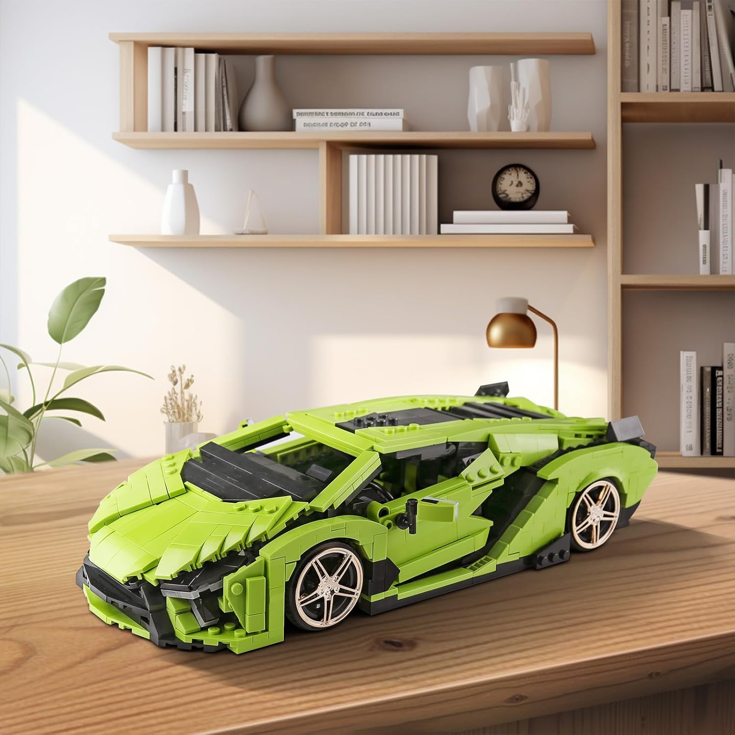 Mould King 10011 Technical Green Supercar | 1:14 Scale MOC Building Blocks Set (1,133 Pieces)