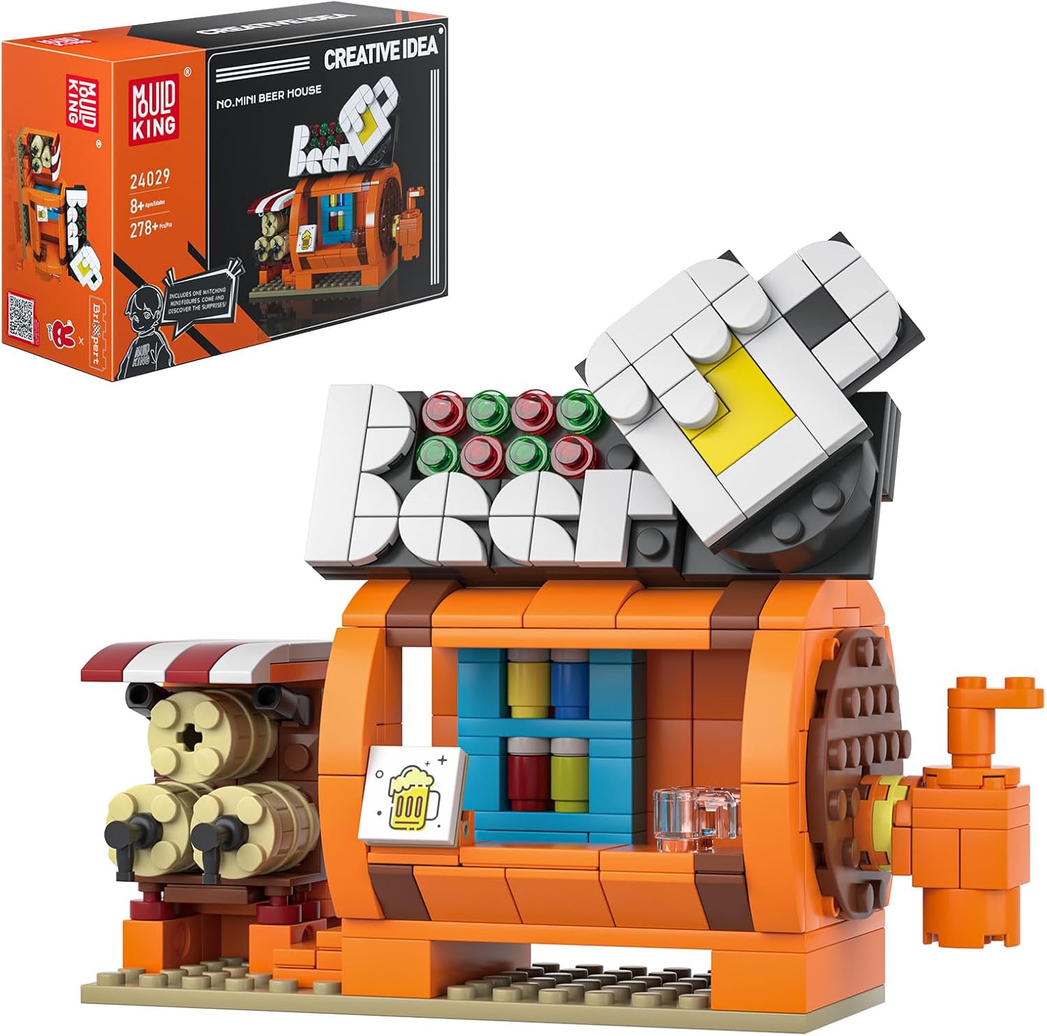 Mould King 24029 Beer House Mini Street View Building Blocks Set - 278 Pcs Architecture MOC Modular Building Kit - Compatible with Major Brands