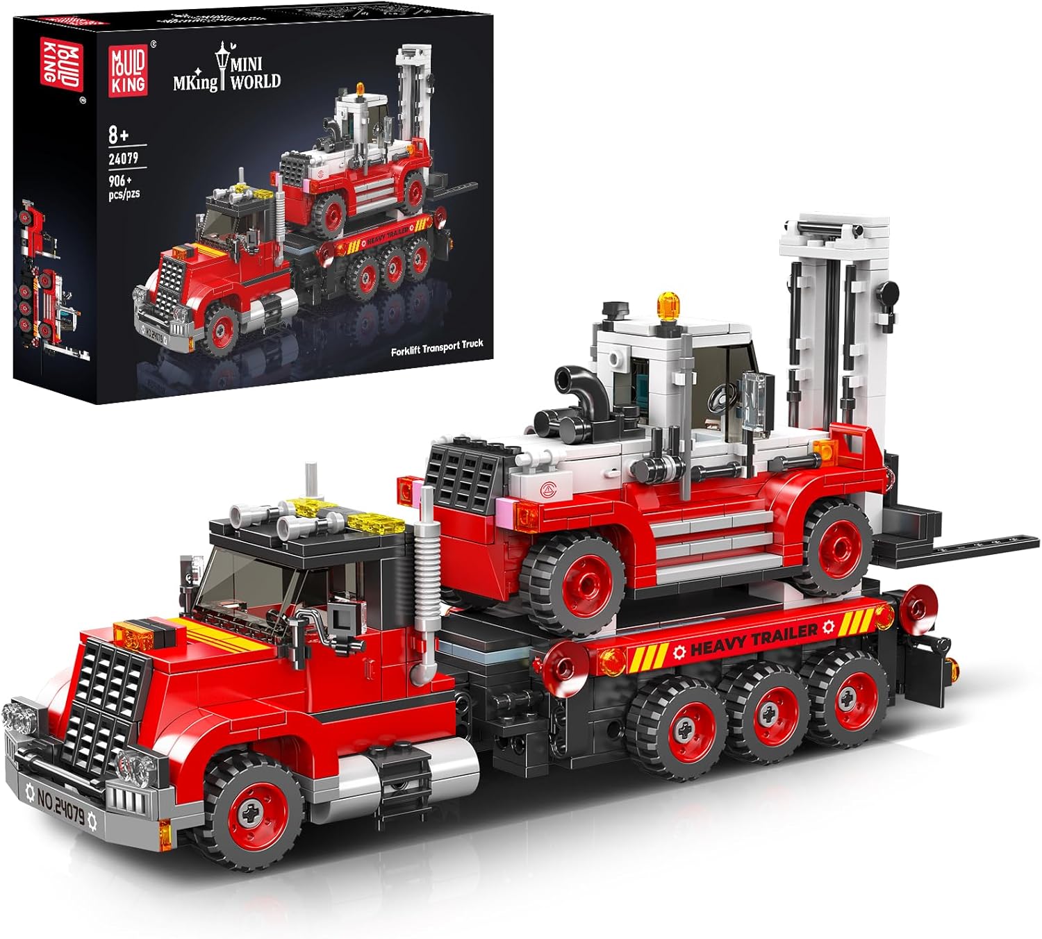 Mould King 24079 Remote Controlled 2-in-1 Forklift & Tow Truck Building Set