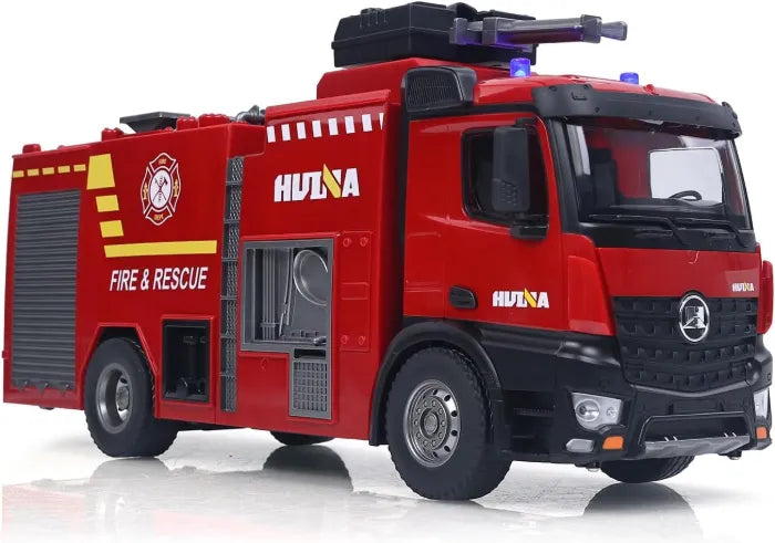 HuiNa 1/14 Scale 22CH RC Fire Truck with Working Water Spray Hose, Sound & Lights (CY1562 RTR)