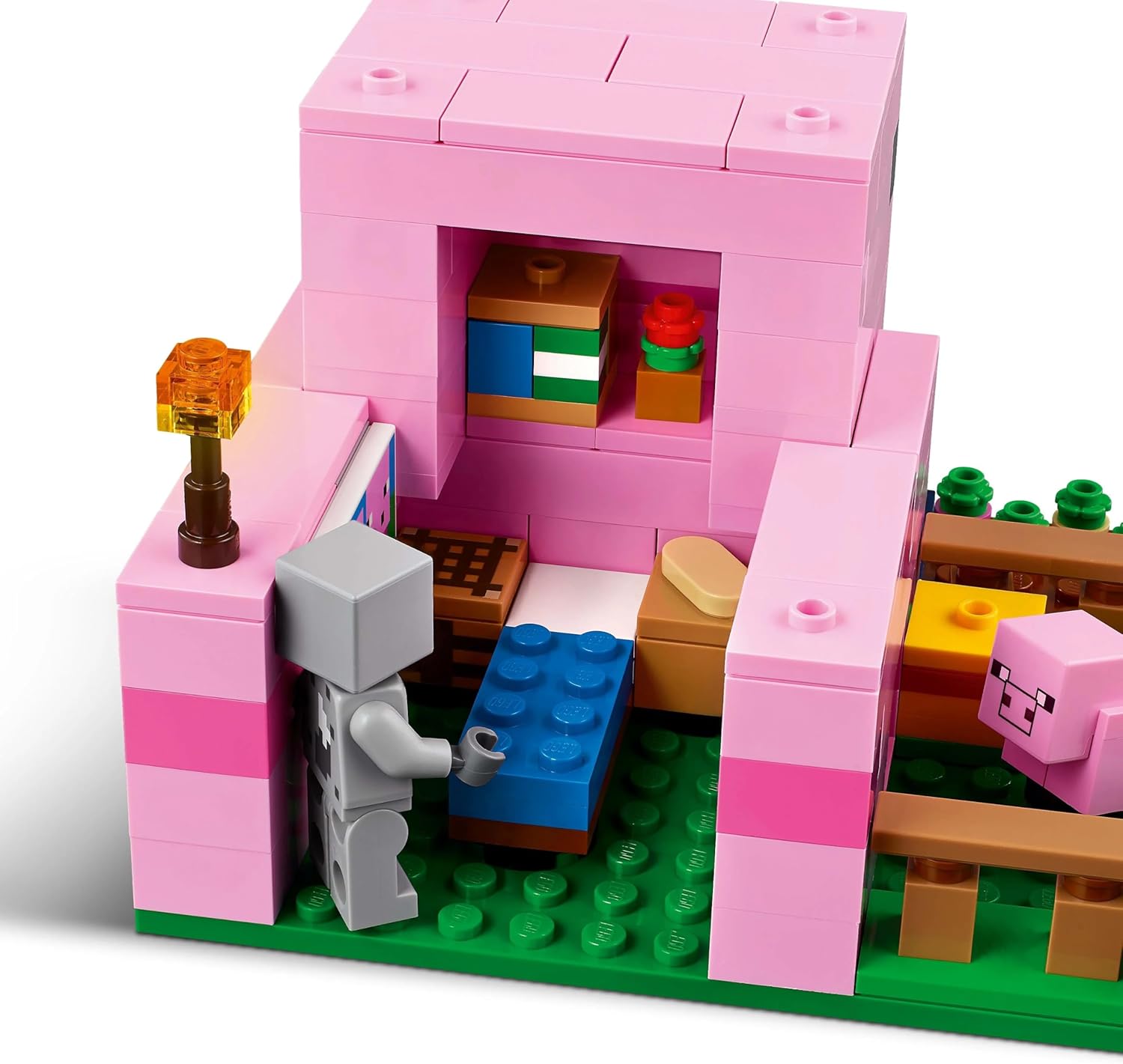 LEGO Minecraft 21268 The Baby Pig House (238 Pieces) – Farm Animal Building Set with Wolf Skin Hero & Zombified Piglin – Gift for Kids 7+ Years