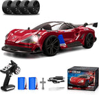 MY TOYS 1/16 RC Drift Car 4WD – 38KM/H High-Speed Remote Control Car with 6 LED Light Modes, 1 Battery & Dual Tire Sets (Racing & Drifting) for Kids & Adults