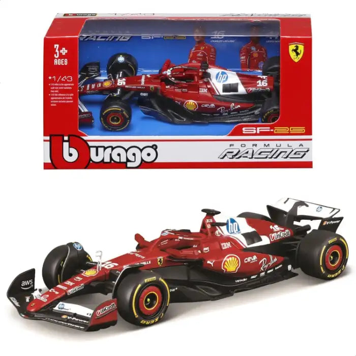 Bburago 1:43 Scale Formula 1 Diecast Model Car | F1 Racing Series Special Edition Collectible Miniature Miniature Car | Premium Injection Molded Metal & Plastic with Window Box Display