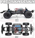 MYTOYS 1:10 Scale Large RC Rock Crawler – 4WD Off-Road Beast Climbing Truck, 15KM/H High Speed Remote Control Rally Car with LED Headlights, RTR Ready-to-Run All Terrain Monster Truck for Kids & Adults