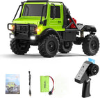 MN-333 1:18 Scale Off-Road RC Unimog Crawler — 4WD, Metal Alloy Body RC Truck, 2-Speed, LED Lights (RTR)
